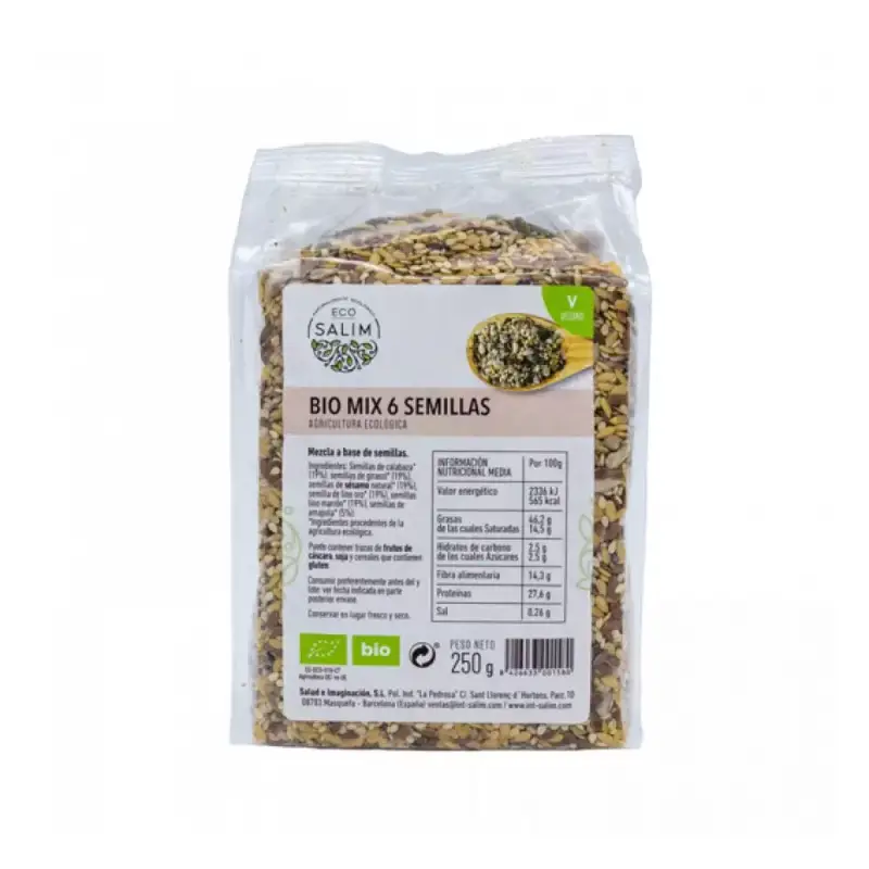 Bio mix 6 semillas Bio 250 gr. Eco-salim