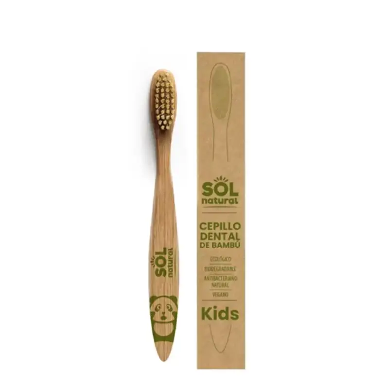 Cepillo dental bambú para niños Sol natural