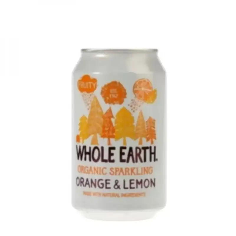 Refresco Naranja y Limón Bio 330 ml. Whole earth