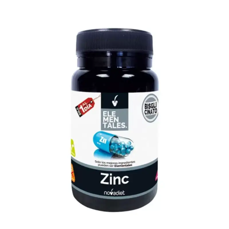 Zinc bisglicinato 25 mg. Elementales 60 cáps. Novadiet