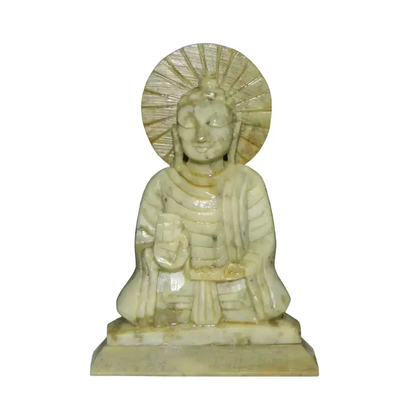 Budha sentado Piedra jabón 16,5 cm Aarti