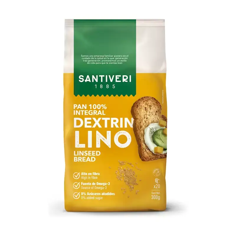 Pan Dextrin con semillas de lino 300 gr. Santiveri