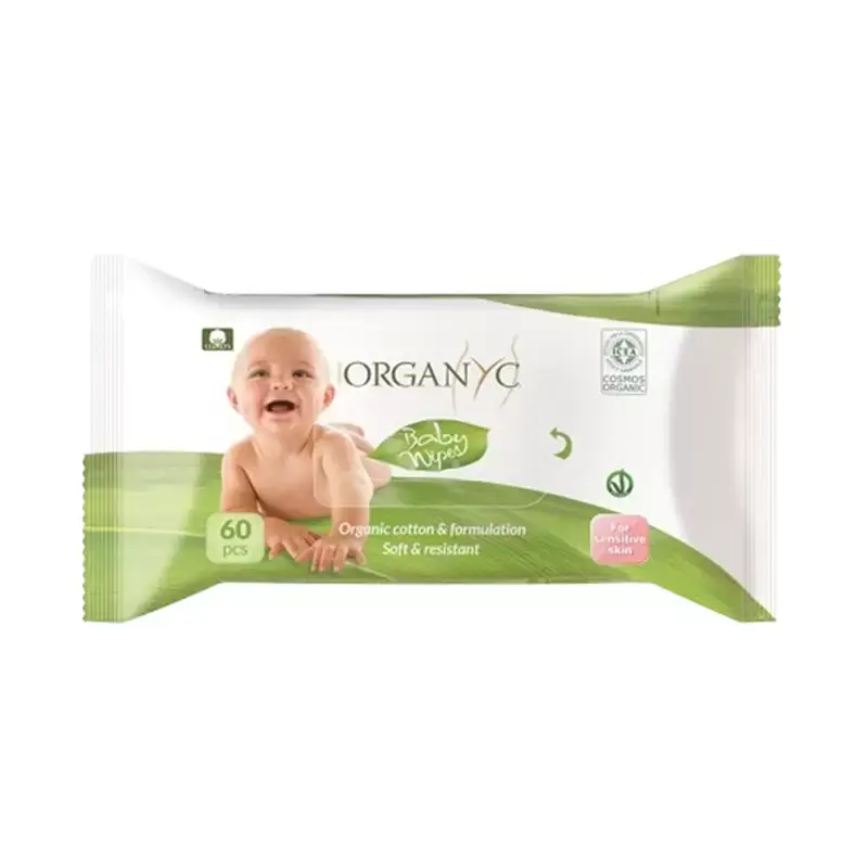 Toallitas Húmedas Algodón Organyc 60 uds – Higiene suave ecológica