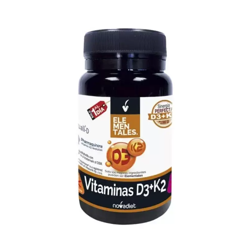 Vitamina D3 + K2 Elementales Novadiet – Salud ósea y absorción del calcio