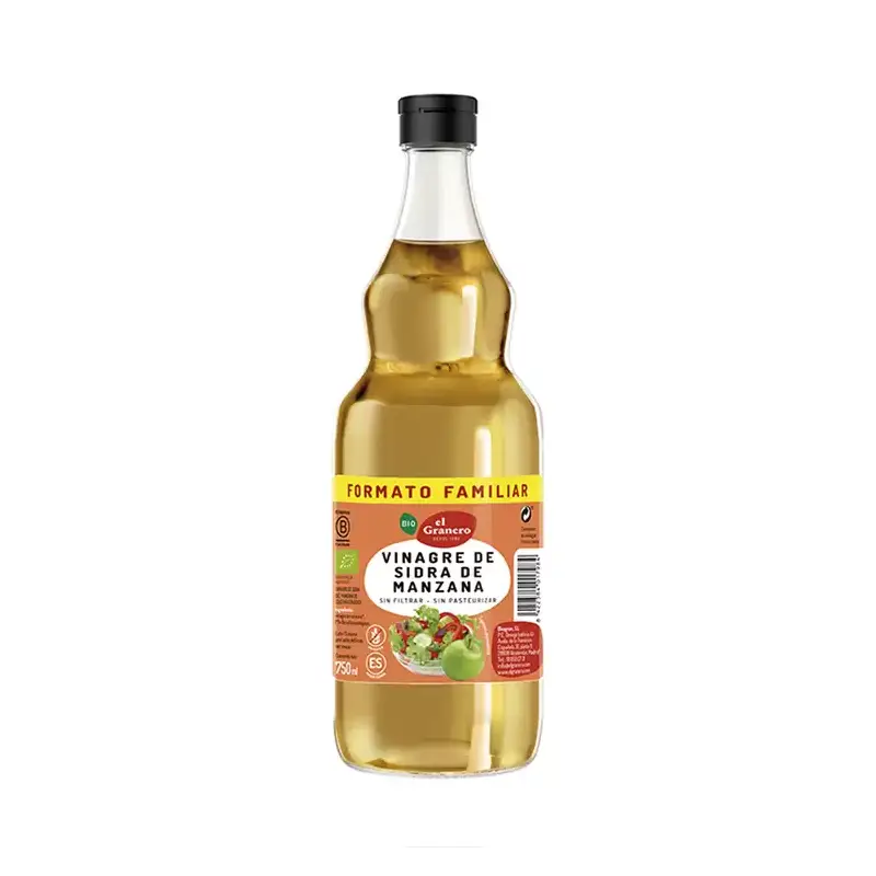 Vinagre de manzana Sin filtrar Bio 750 ml. El granero integral