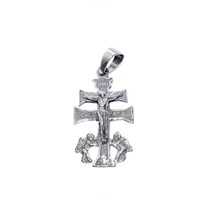 Colgante plata Cruz de Caravaca 3,5 cm. Eleggua