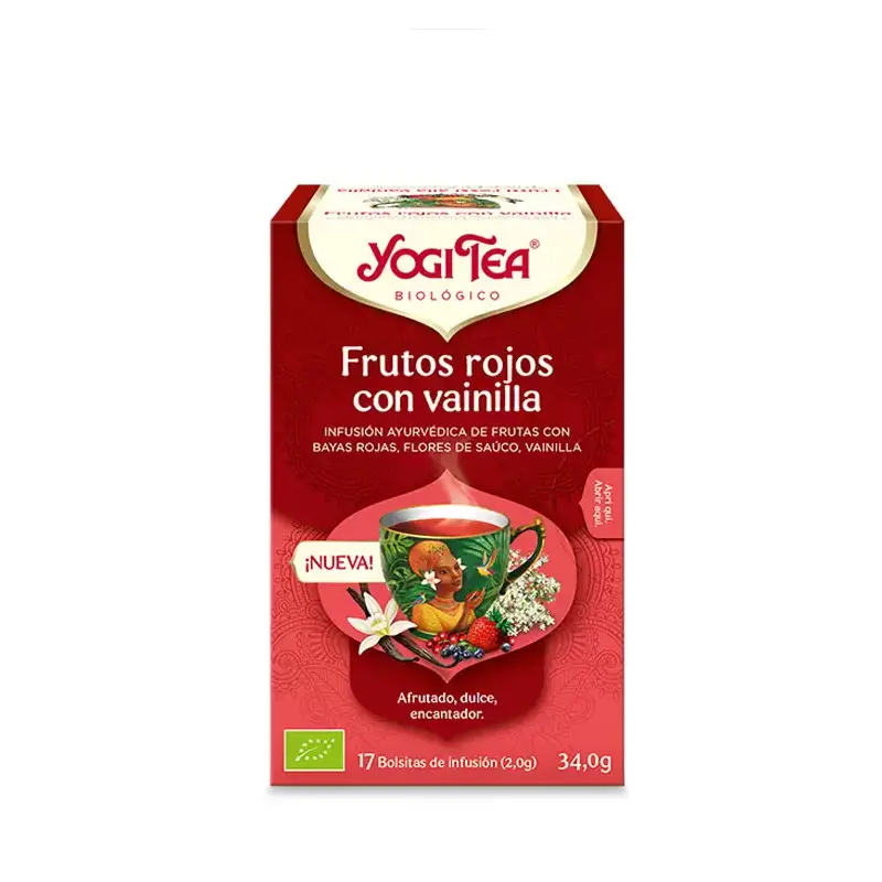 Frutos Rojos con Vainilla Bio 17 filtros Yogi Tea – Infusión ecológica afrutada y sin cafeína