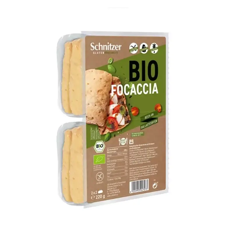Focaccia panecillos 4 unidades Sin gluten Bio 220 gr. Schnitzer