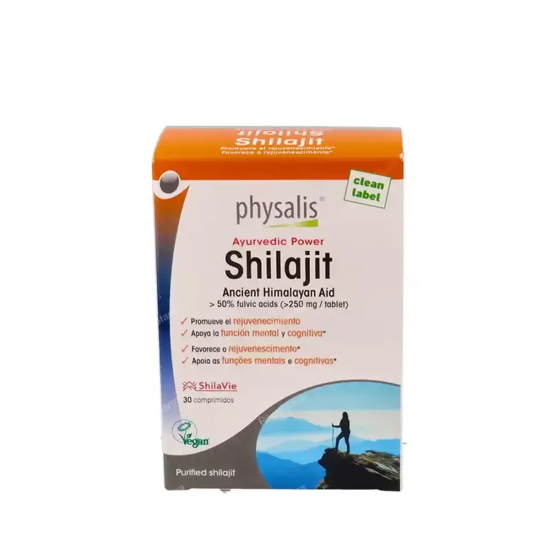 Shilajit 30 comprimidos Physalis – Energía y vitalidad adaptógena