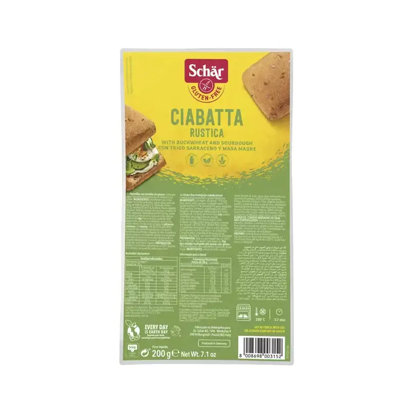 Pan Chapata rústica Sin gluten 200 gr. Schar