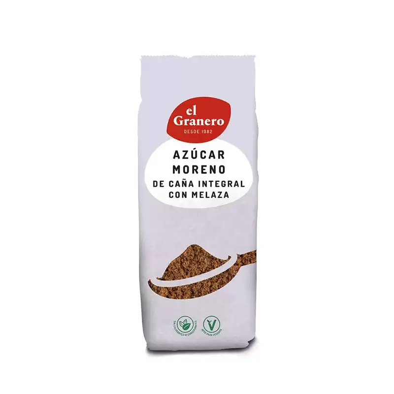 Azúcar moreno de caña integral con melaza 1 kg. El Granero Integral
