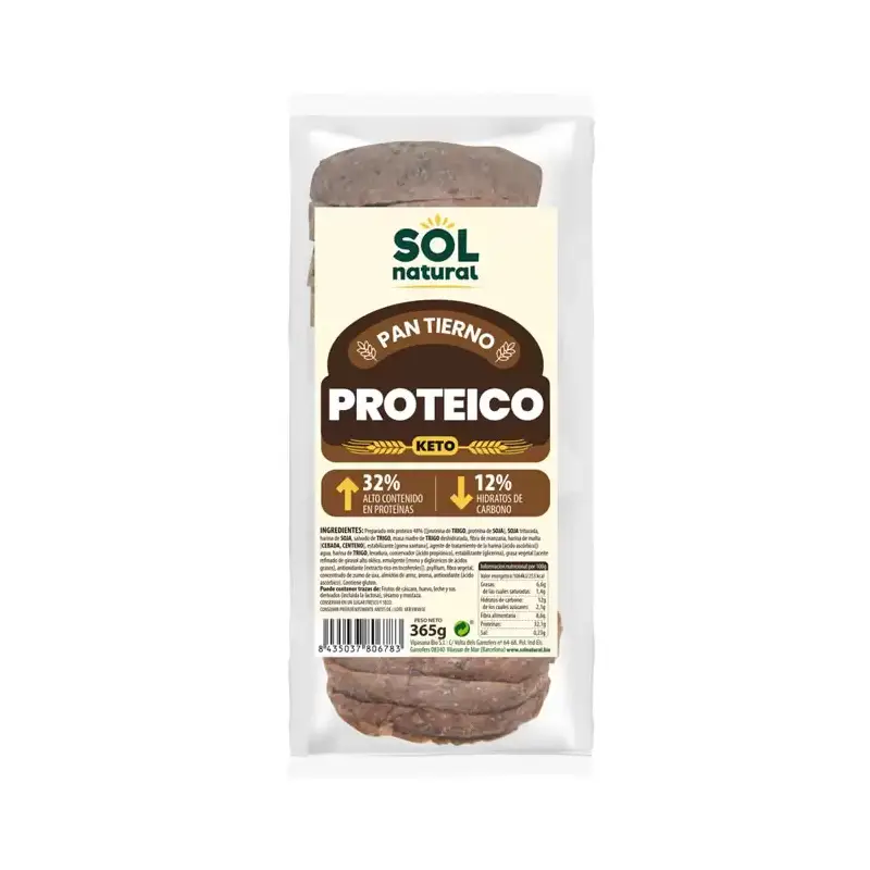 Pan proteico tierno Keto 365 gr. Sol natural