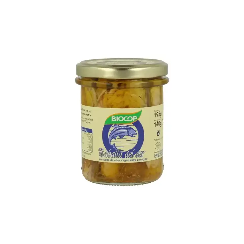 Caballa filetes en aceite de oliva virgen extra Bio 195 gr. Biocop
