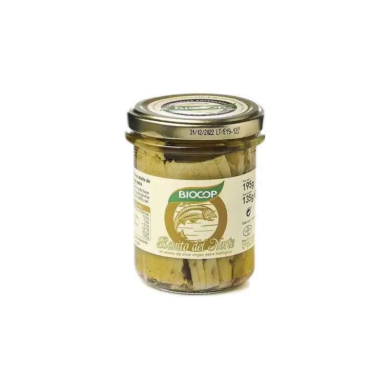 Bonito filetes en aceite de oliva virgen extra Bio 195 gr. Biocop