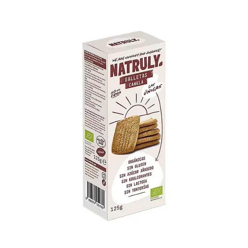 Galletas de Canela Sin gluten Sin azúcar Bio 125 gr. Natruly