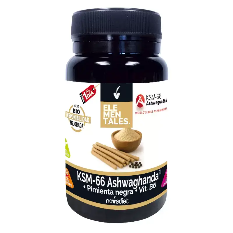 KSM-66 Ashwagandha 600 mg Elementales 30 cáps Novadiet – Estrés, energía y equilibrio emocional