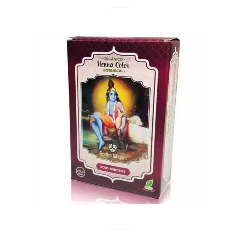Henna Rojo Burdeos Bio Radhe Shyam – Color vegetal intenso y natural