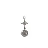 Colgante plata Doble protección Nudo de brujas y Tetragramatón 3 cm. Eleggua