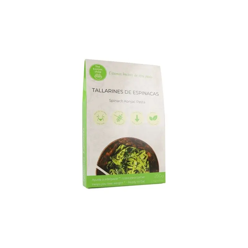 Tallarines de espinacas y konjac 270 gr. The konjac shop