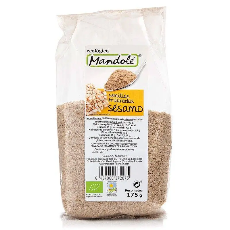 Semillas Sésamo trituradas Bio 175 gr. Mandolé