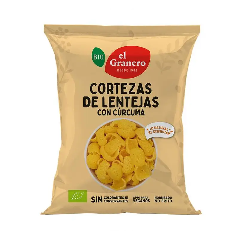 Cortezas de Lentejas con cúrcuma Bio 65 gr. El granero integral