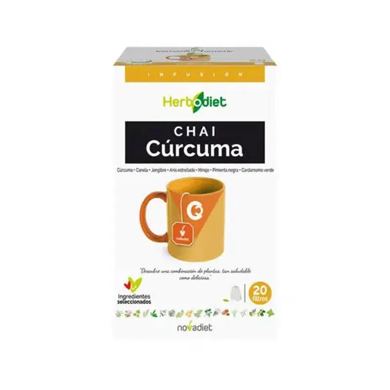 Herbodiet Chai Cúrcuma 20 filtros Novadiet – Bienestar digestivo
