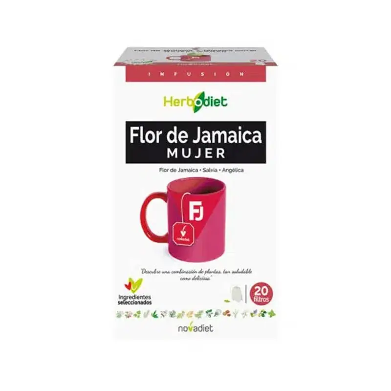 Herbodiet Flor de Jamaica Mujer 20 filtros Novadiet – Bienestar femenino