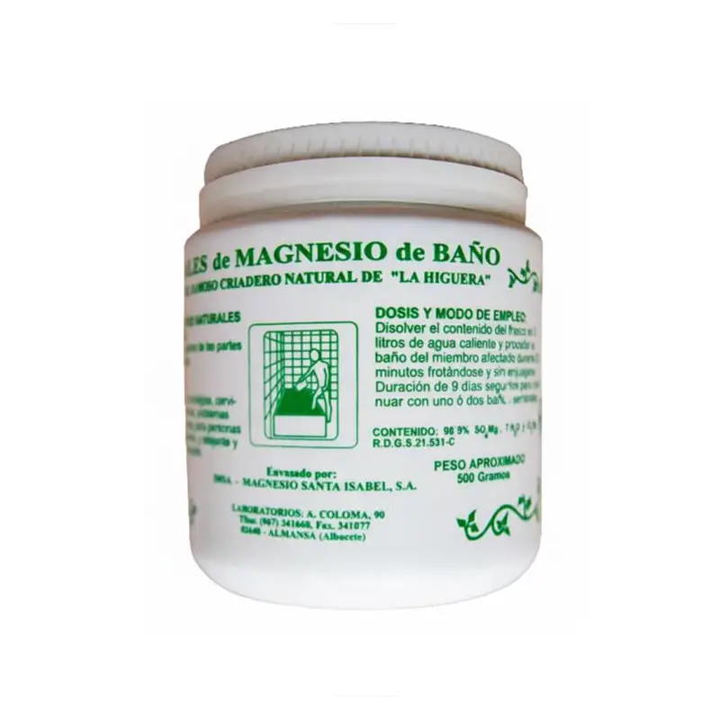 Sales de Magnesio para el baño 500 gr. Santa Isabel – Relajación muscular natural