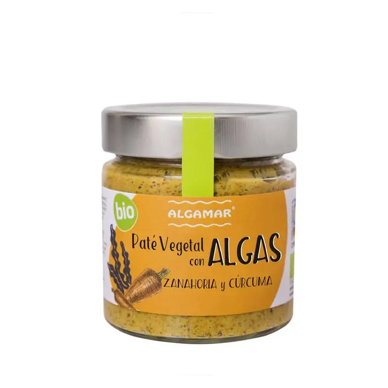 Paté vegano Algas con zanahoria y cúrcuma Bio 180 gr. Algamar